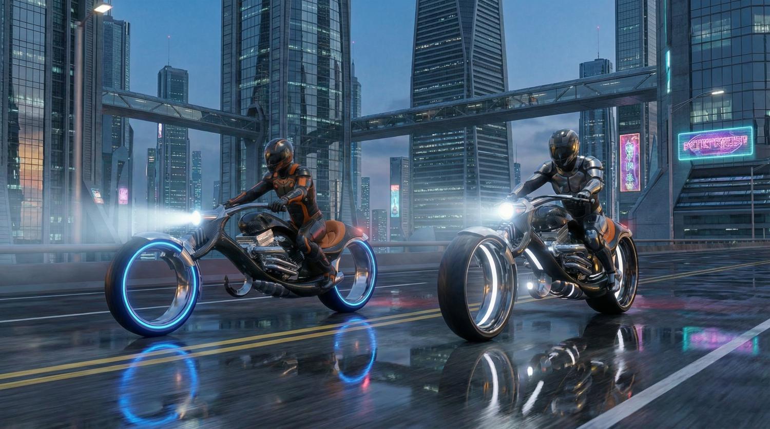 poster graphisme concept moto futur city rough