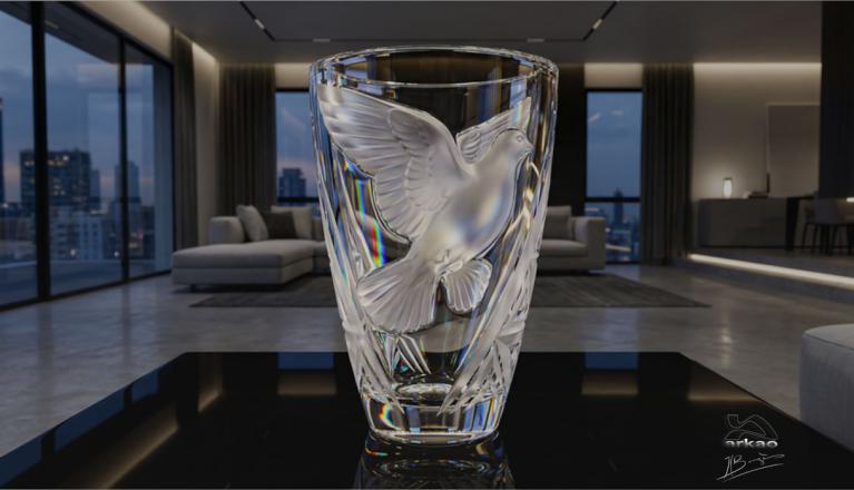 Vase hommage à Lalique