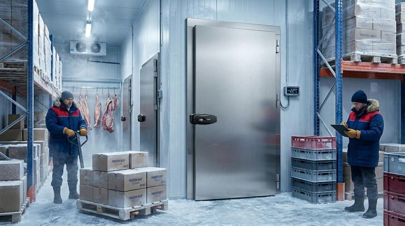 Etude SOREFRI charnière de frigo industriel.Et sa poignée .