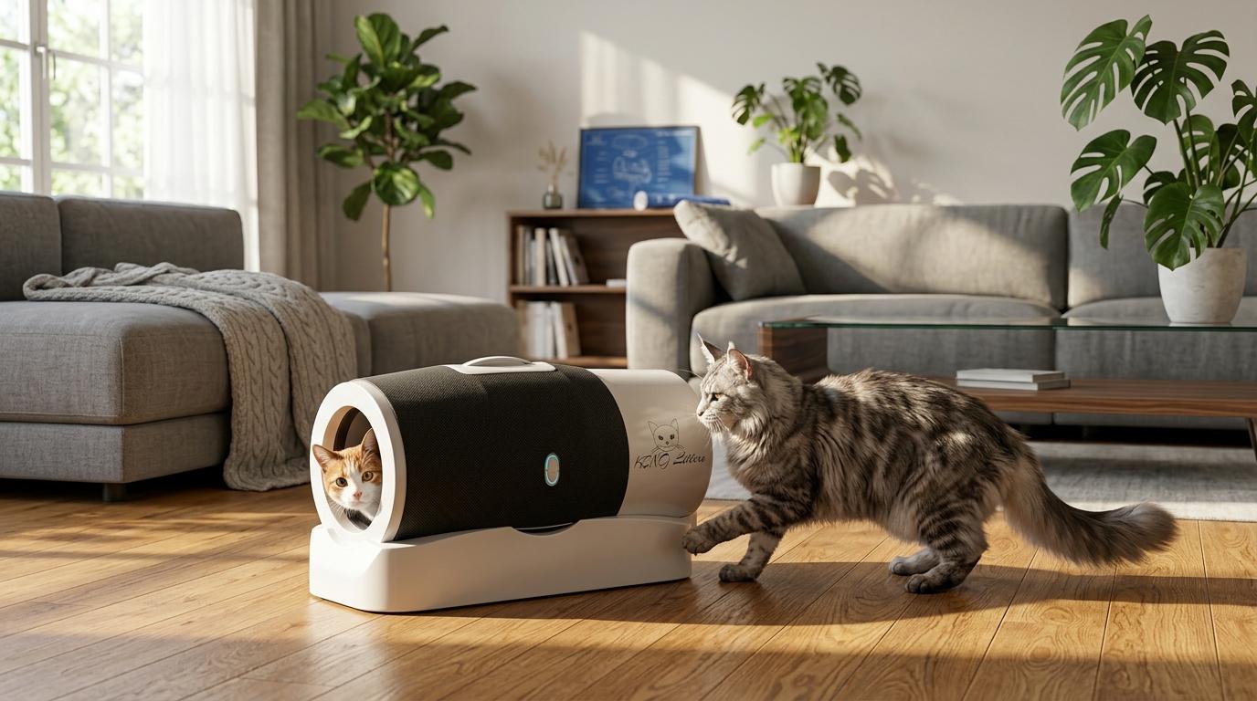 Littière autonettoyante pour chat.