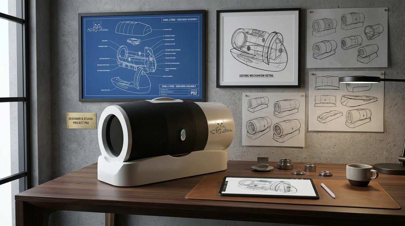 Littière autonettoyante pour chat.