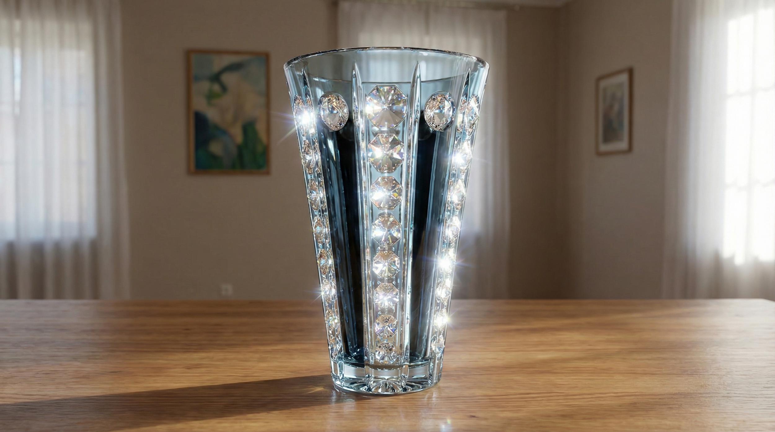 Création de vases en cristal hommage à René Lalique et aux métiers des souffleurs de verre et des arts du feu.