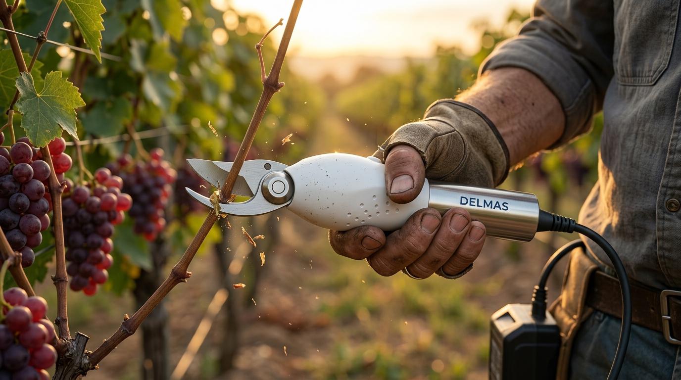 design produit conception ingénierie industrialisation de 1982 à 2024.Ste.DELMAS Année 90 Sécateur pour vignerons..