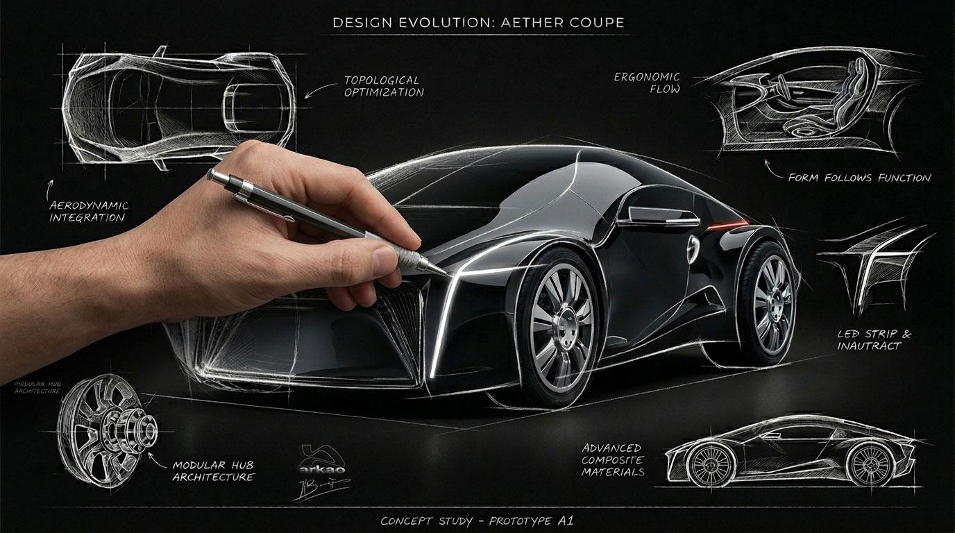 design graphique concept roughs images 3 D logiciels classiques assisté par IA