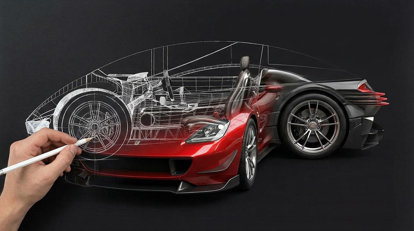 design graphique concept roughs images 3 D logiciels classiques assisté par IA