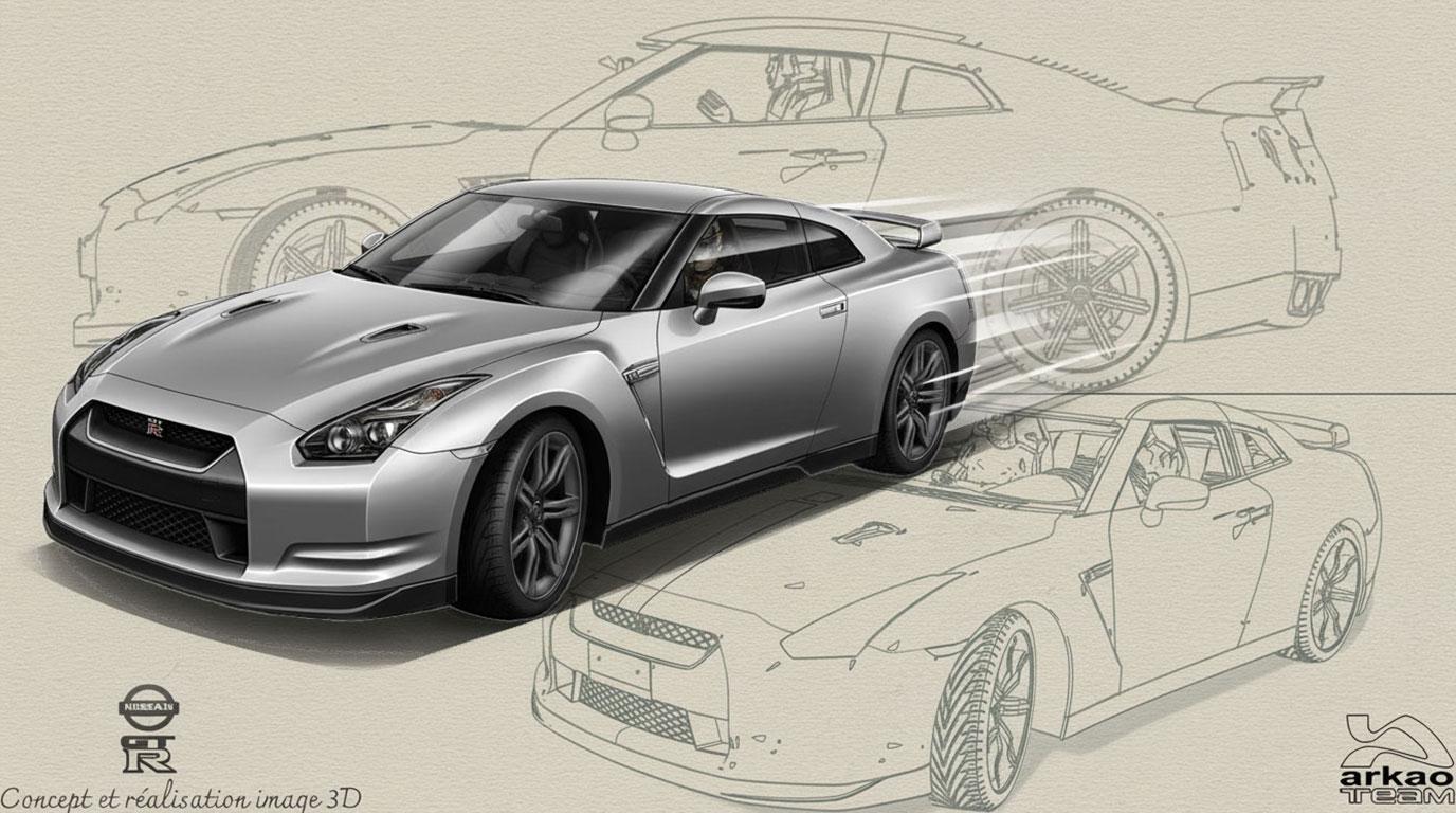 design graphique concept roughs images 3 D logiciels classiques assisté par IA