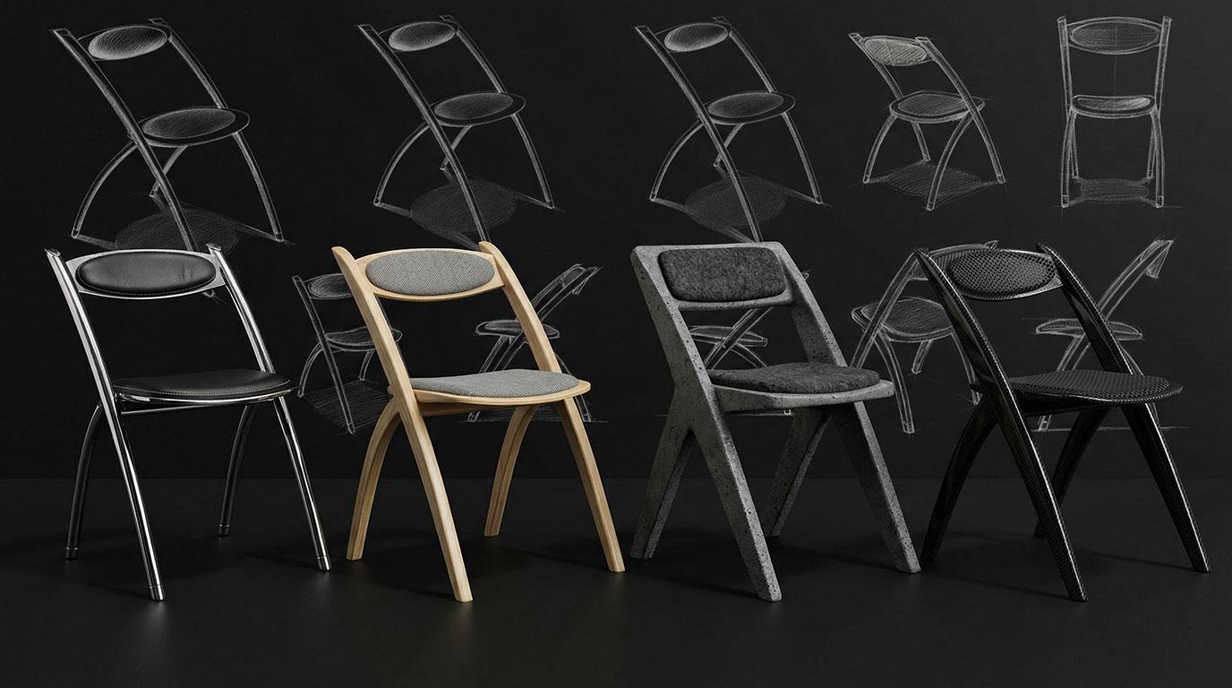 design graphique concept roughs images 3 D logiciels classiques assisté par IA