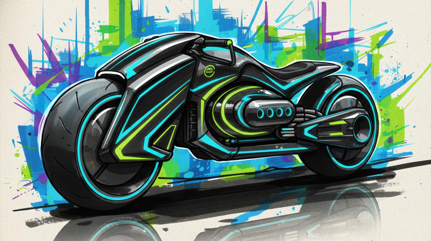 design graphique concept roughs images 3 D logiciels classiques assisté par IA