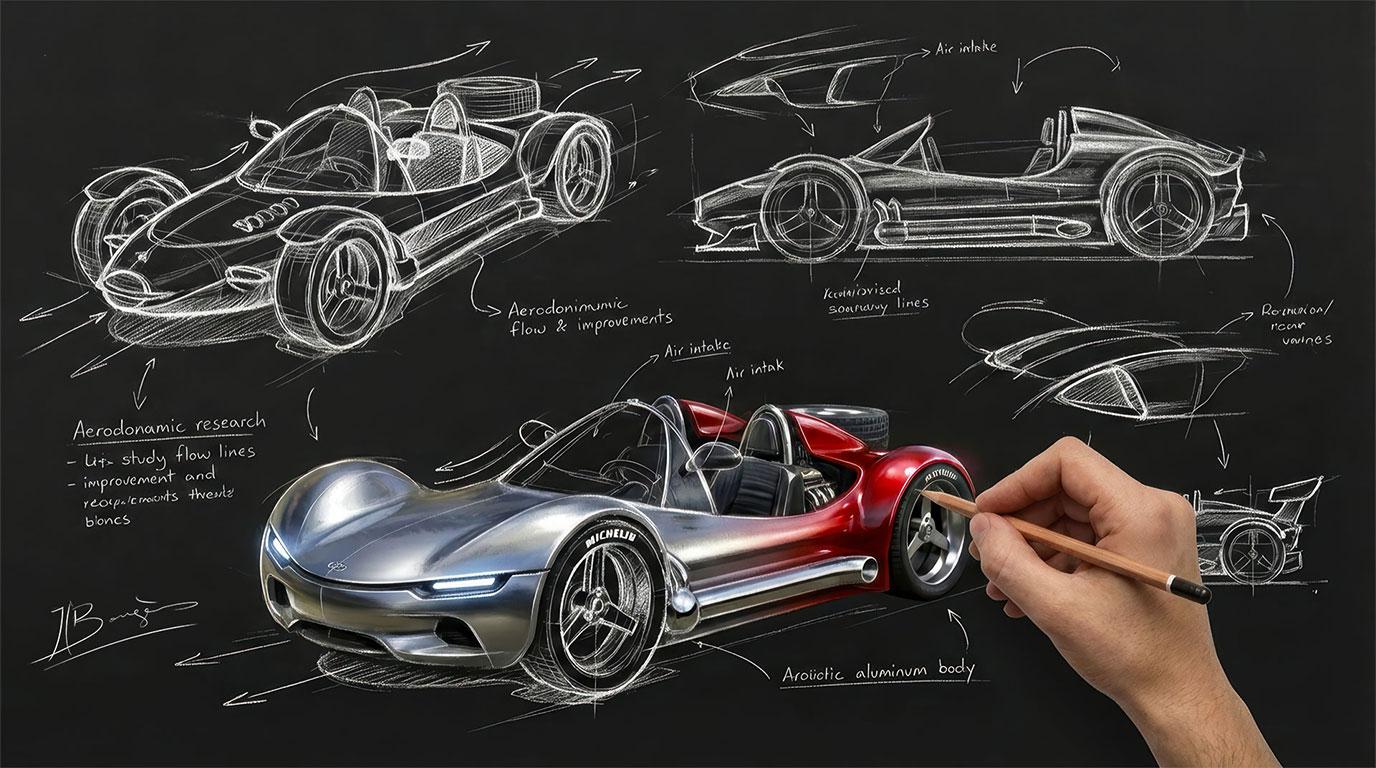 design graphique concept roughs images 3 D logiciels classiques assisté par IA