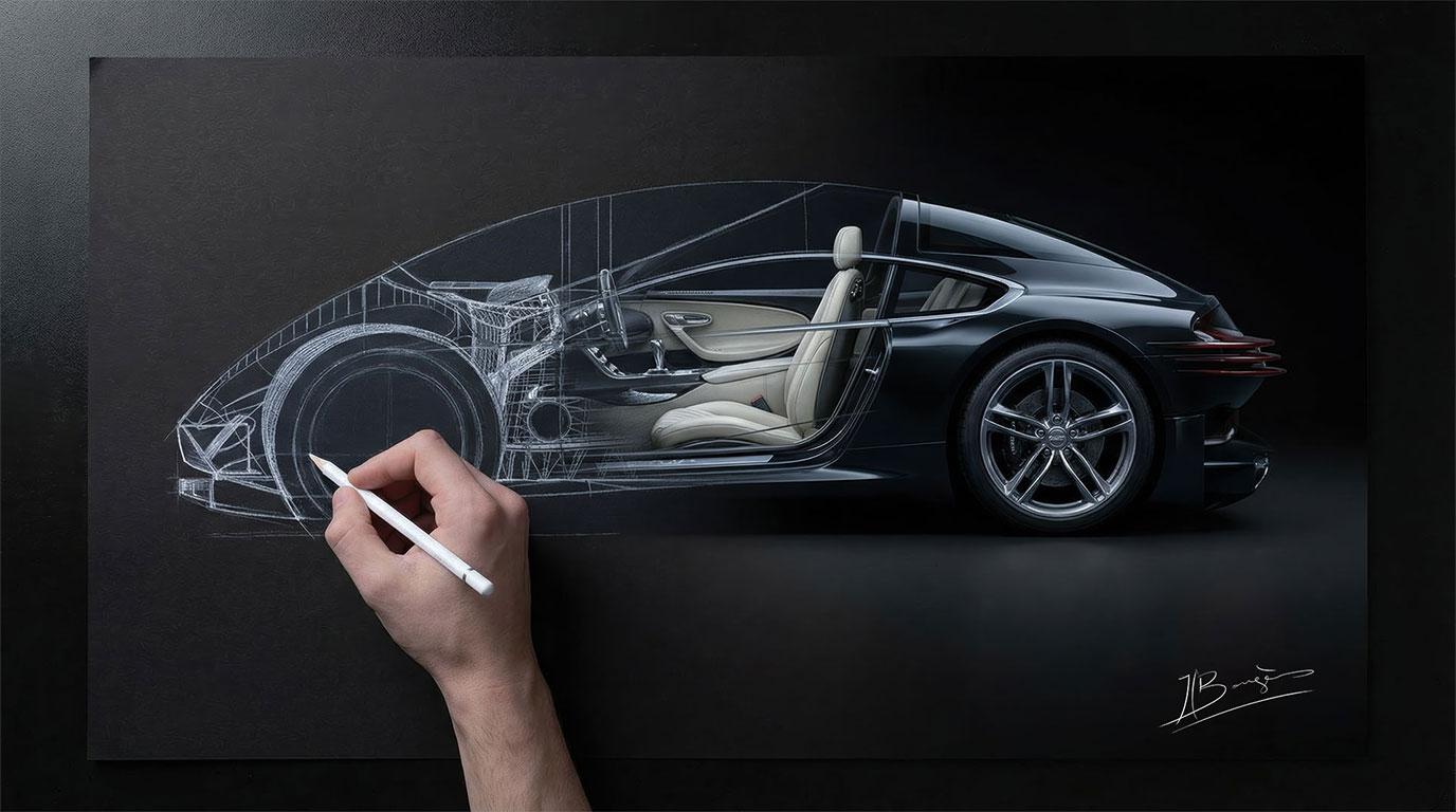 design graphique concept roughs images 3 D logiciels classiques assisté par IA