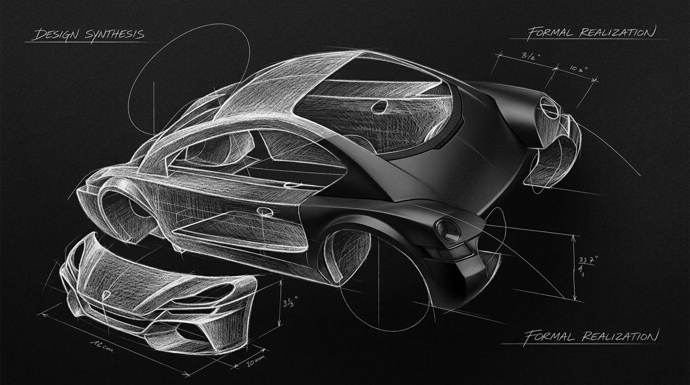 design graphique concept roughs images 3 D logiciels classiques assisté par IA