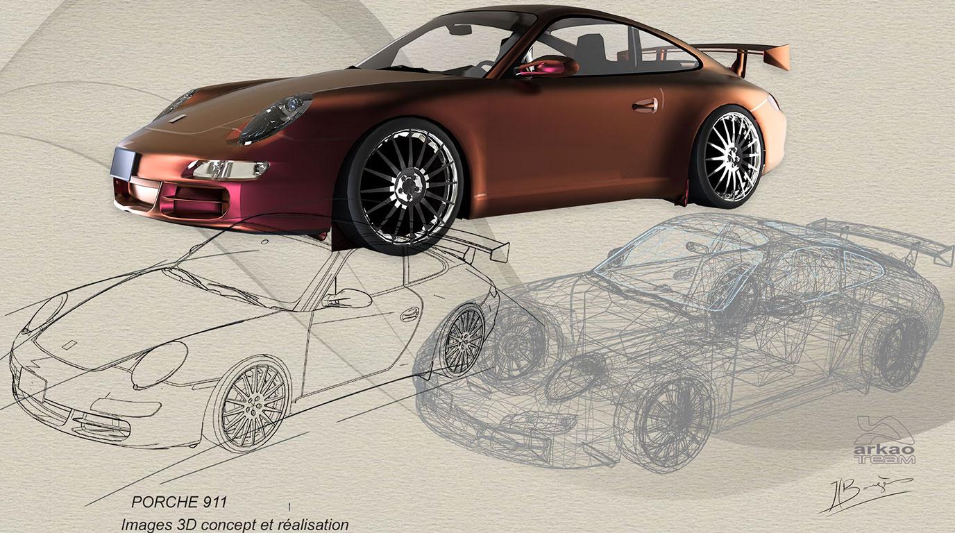 design graphique concept roughs images 3 D logiciels classiques assisté par IA