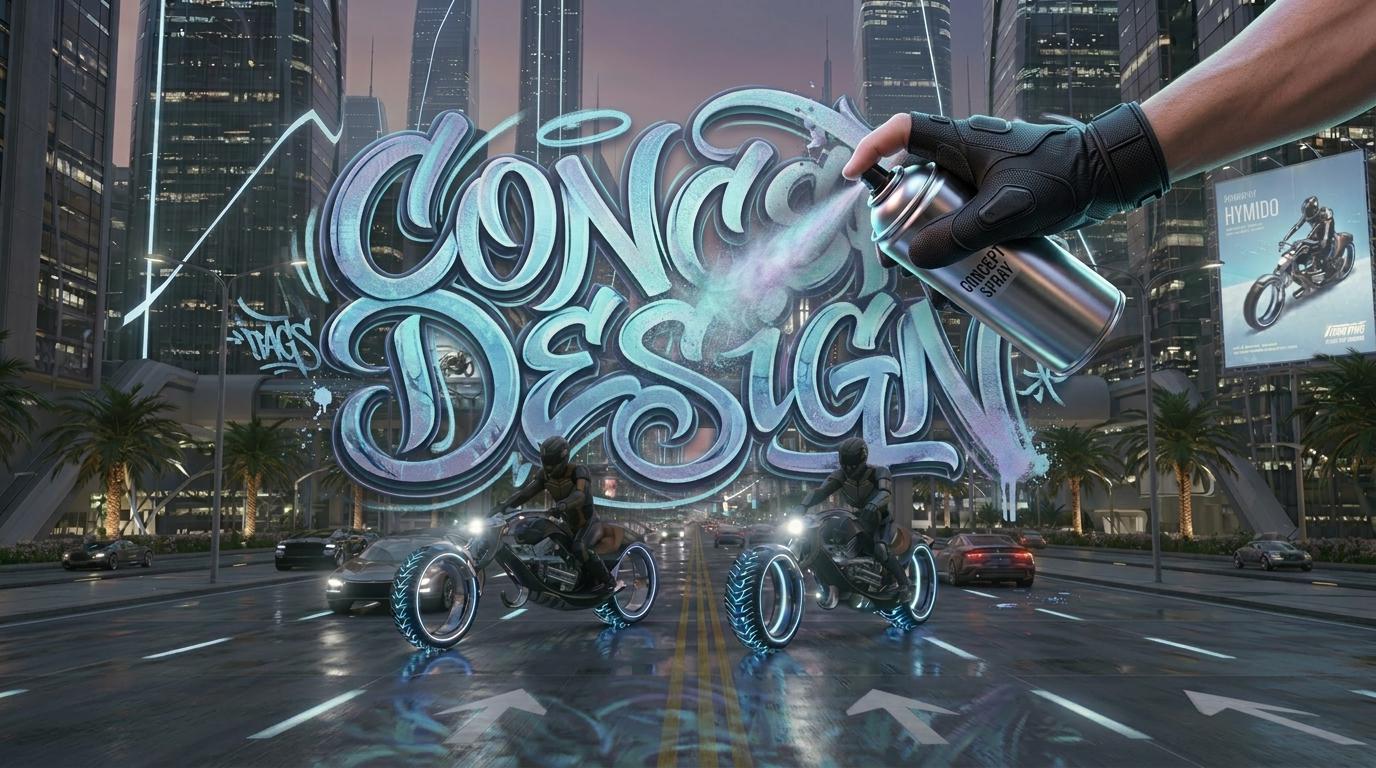 design graphique concept roughs images 3 D logiciels classiques assisté par IA