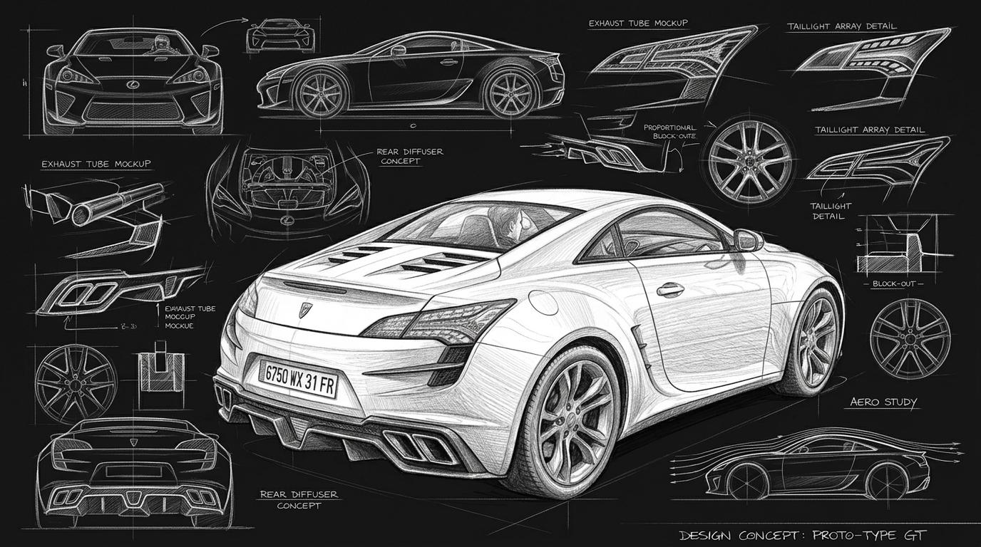 design graphique concept roughs images 3 D logiciels classiques assisté par IA