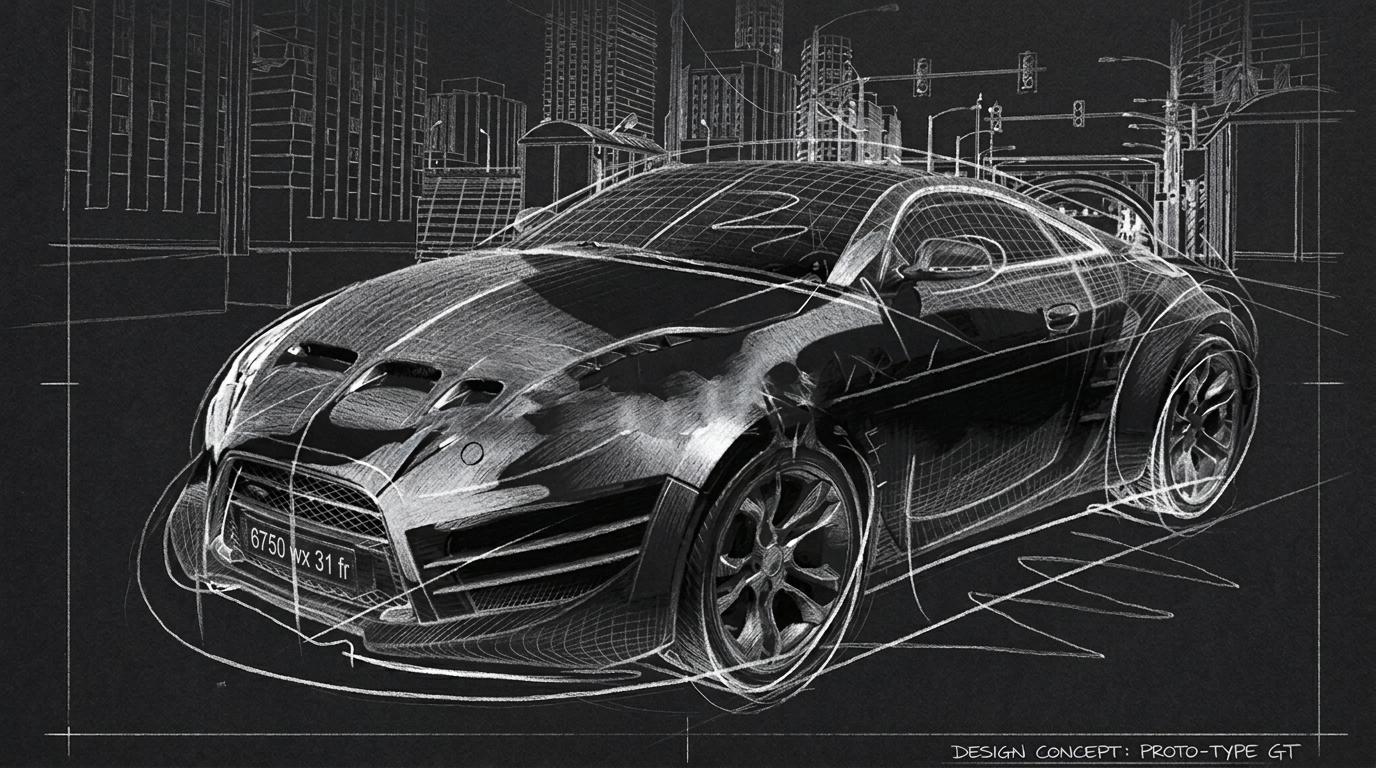 design graphique concept roughs images 3 D logiciels classiques assisté par IA