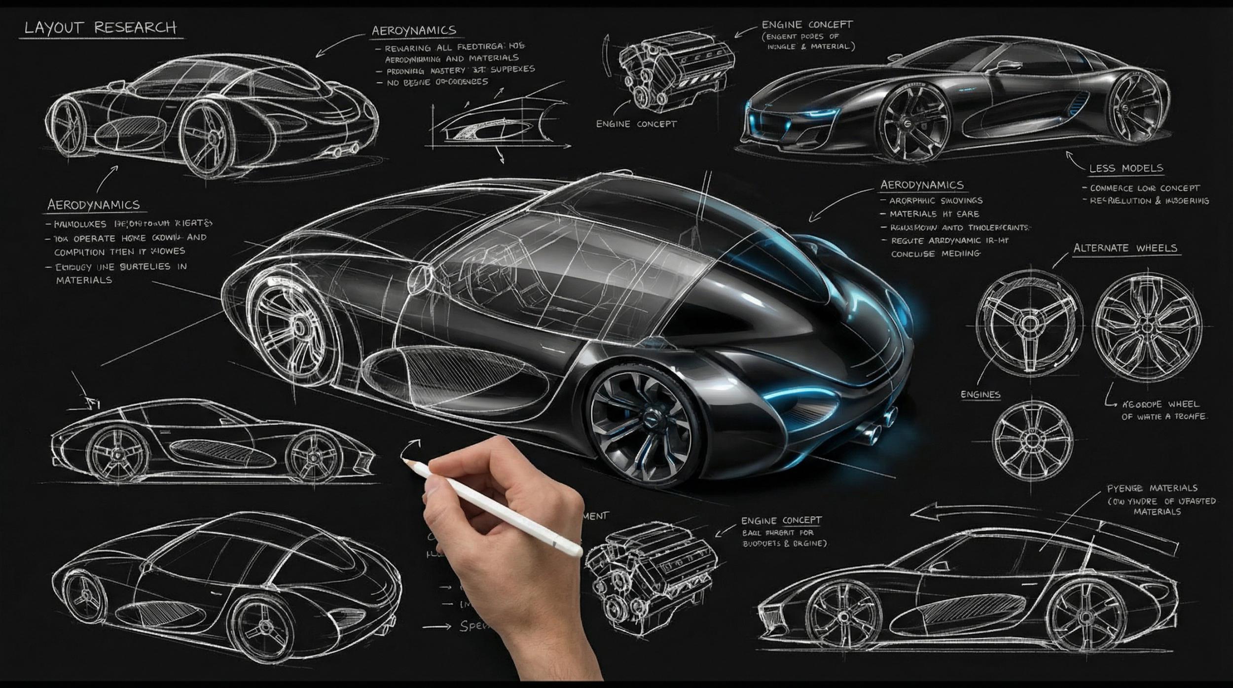 design graphique concept roughs images 3 D logiciels classiques assisté par IA