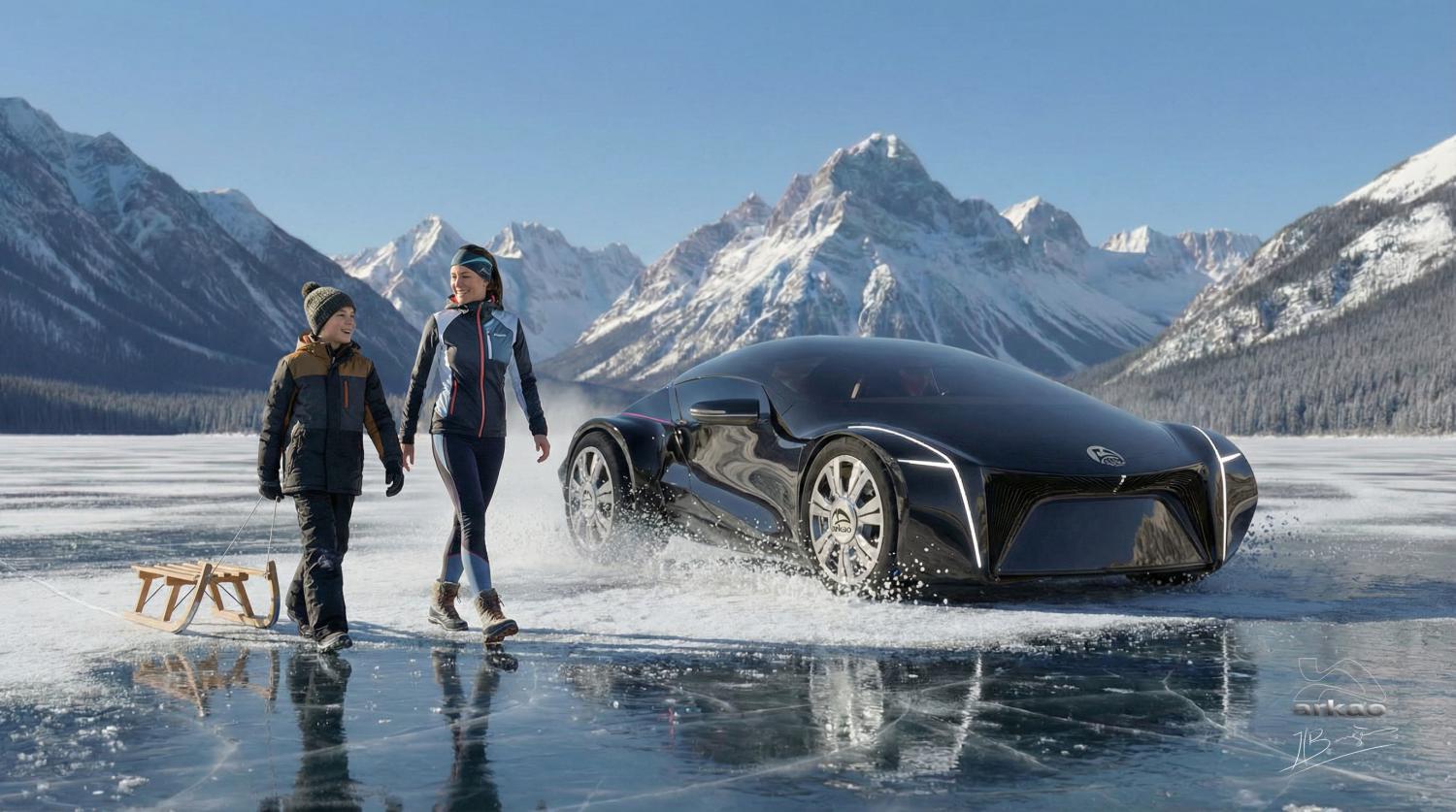 Car dans les glaces