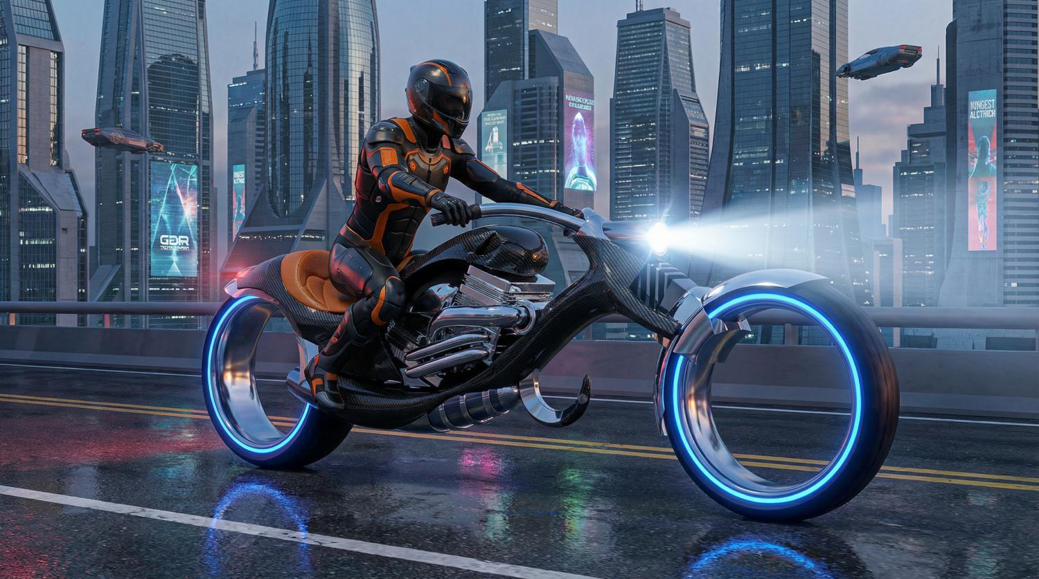 Moto dans le futur.