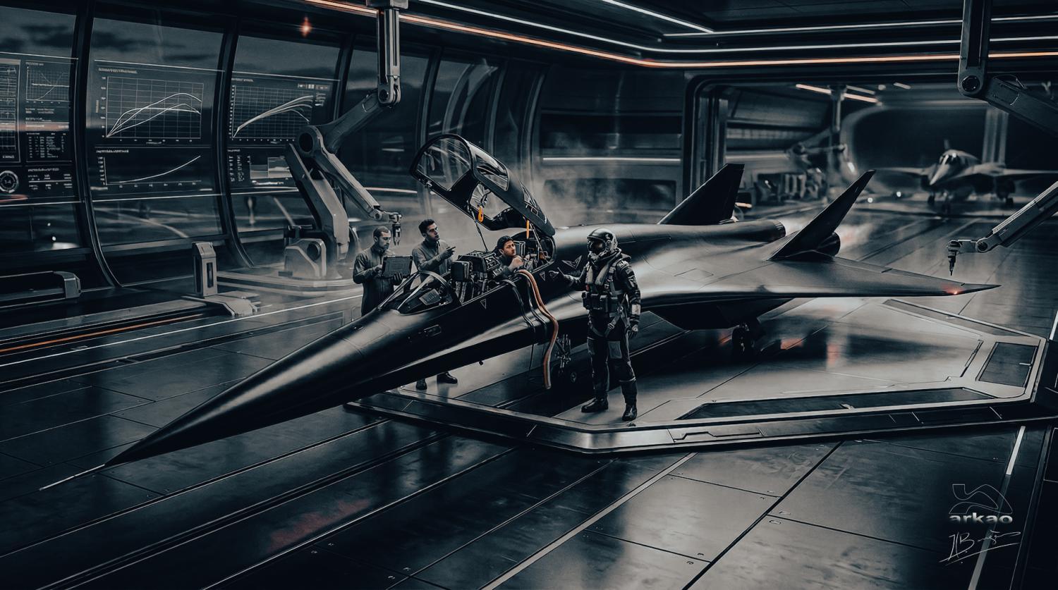 Avion dans son hangar.