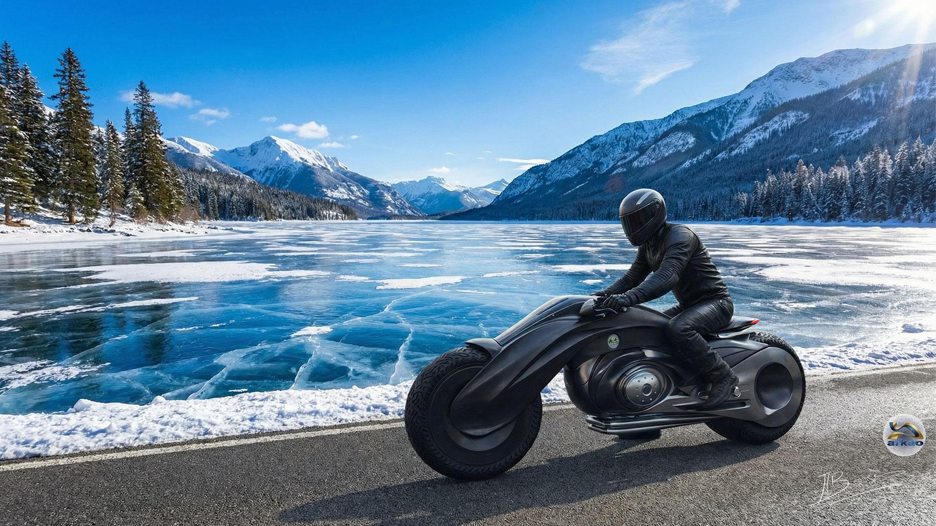 Moto grand Nord. Poster graphisme.