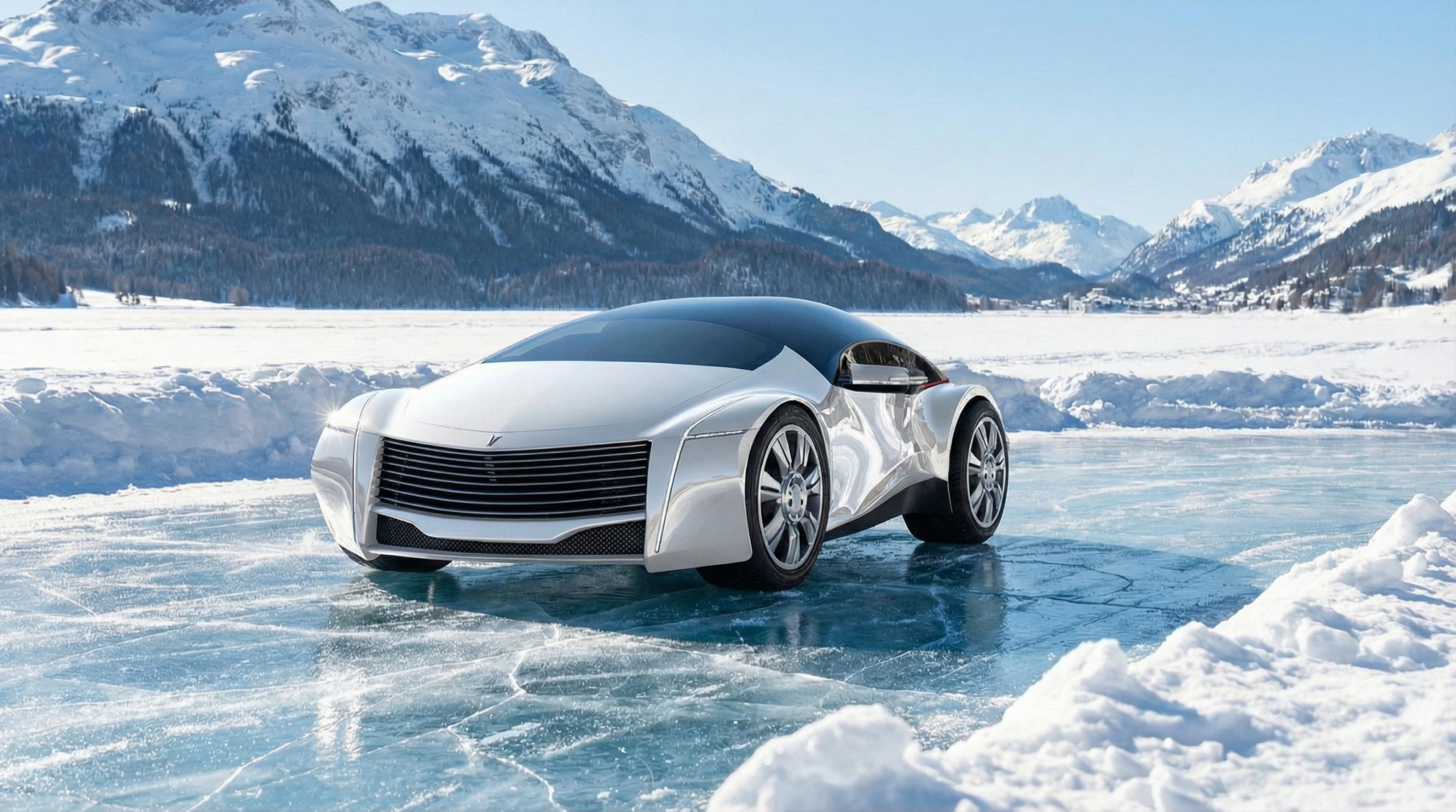 car dans les glaciers.