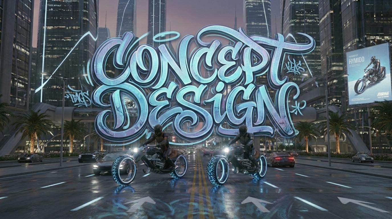 Graphisme motards dans la ville